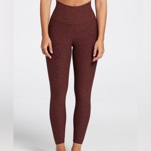 Calia Lustralux 7/8  Ankle Maroon Heathered High Rise Leggings Size Small